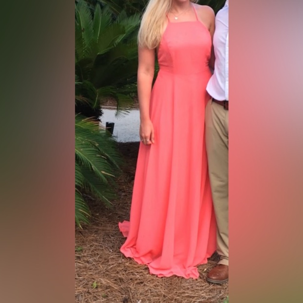 Lulus size medium peach maxi dress wedding guest womens